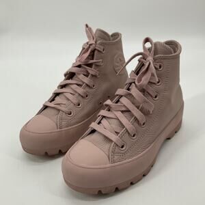 Womens Converse Chuck Taylor All Star Hi Lugged Leather Mauve Monochrome Sz 6